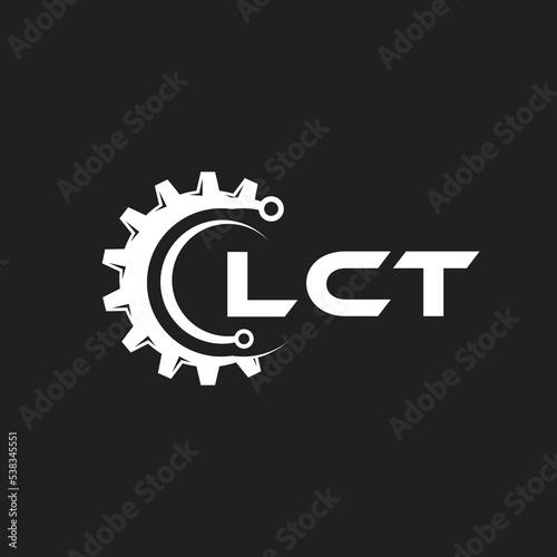 LCT letter technology logo design on black background. LCT creative initials letter IT logo concept. LCT setting shape design.
 photo