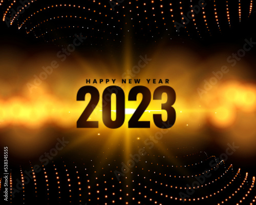 2023 new year background with blurred bokeh light effect