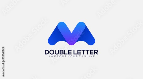 Letter M V logo with modern concept vector illustration