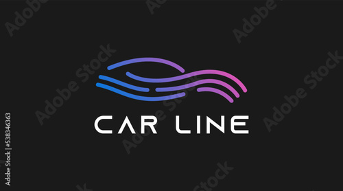 Line Art Car Logo Design elegant and stylish sign for automotive business