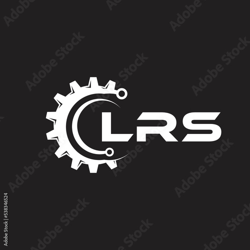 LRS letter technology logo design on black background. LRS creative initials letter IT logo concept. LRS setting shape design.
 photo