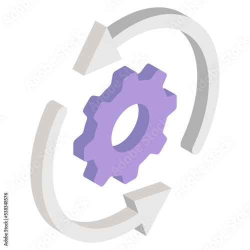 Unique design icon of setting update 