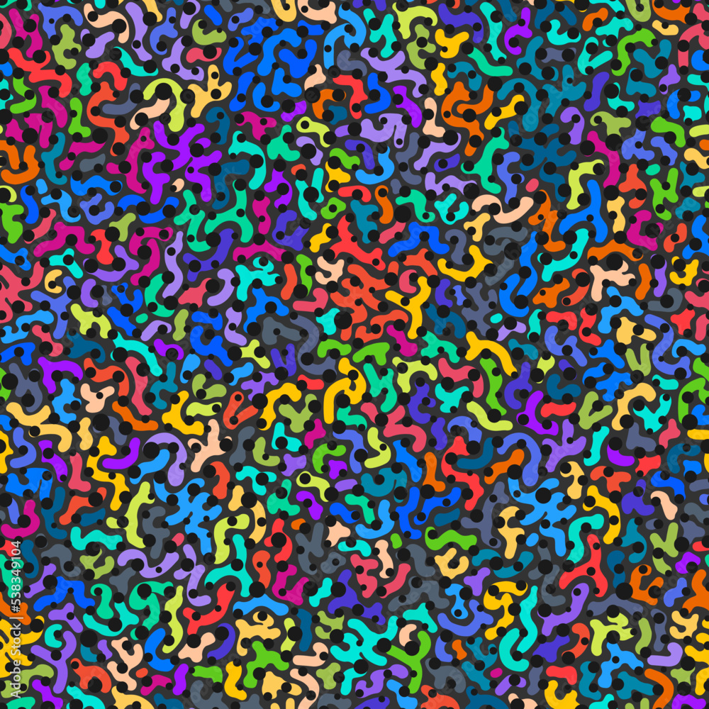 Mixed colored spots seamless mosaic pattern. Hand-drawn lace background Mixed colored spots seamless mosaic pattern. Hand-drawn lace background