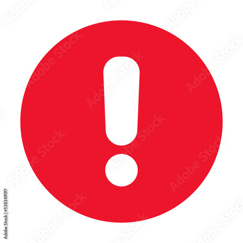 Mistake notice sign. Isolated vector circle with exlamation mark.