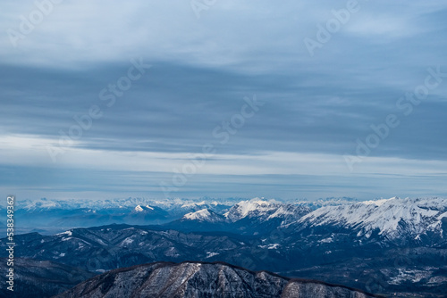 Ski mountaineering on mount Matajur, Friuli-Venezia Giulia, Italy