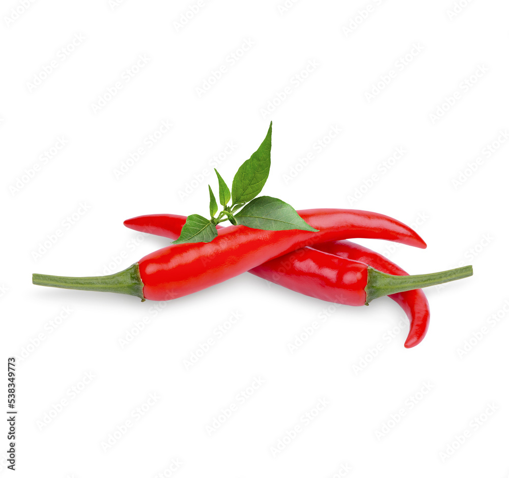 Ripe pepper with leaves isolated on transparent background (.PNG) Ripe pepper with leaves isolated on transparent background (.PNG)