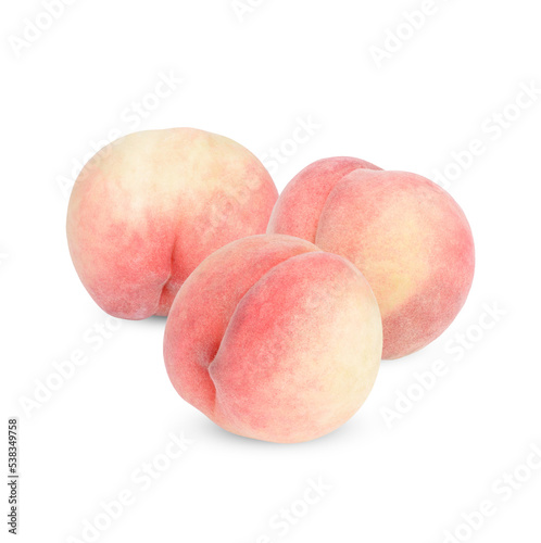 Fresh peach isolated on transparent background. (.PNG)