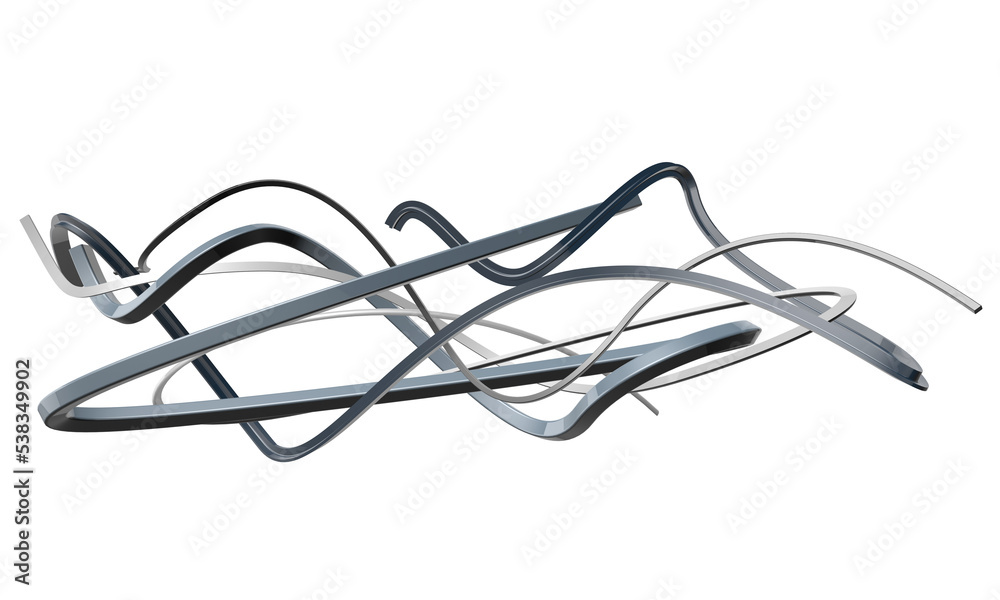 Strings sweep design element abstract 3D Strings sweep design element abstract 3D