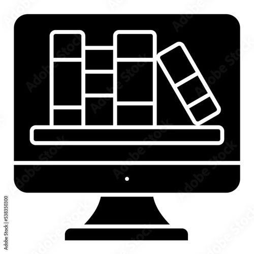 digital library solid icon