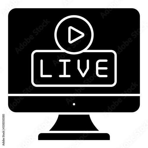 streaming solid icon