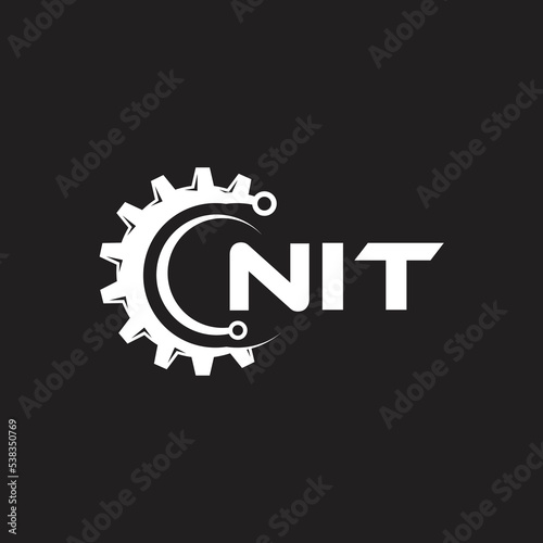 NIT letter technology logo design on black background. NIT creative initials letter IT logo concept. NIT setting shape design.

