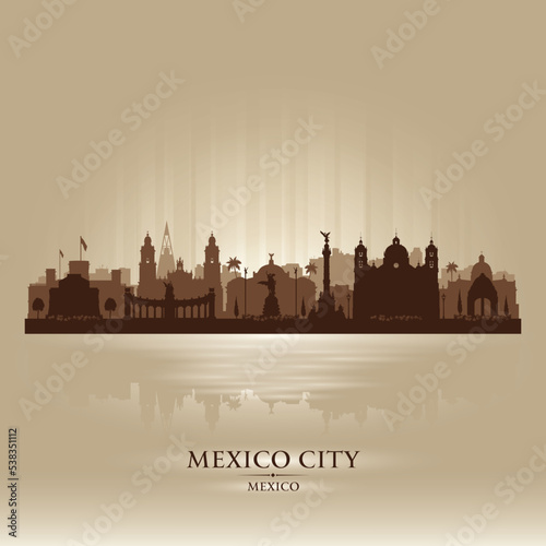 Mexico city skyline vector silhouette