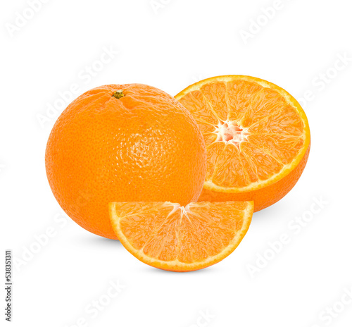 Fresh orange isolated on transparent background.  .PNG 