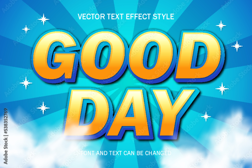 good day font typography 3d editable text effect style lettering template background good day font typography 3d editable text effect style lettering template background