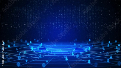 Wallpaper Mural Teeth Text Future Digital Technology Ai Cyber Space deep learning Loop Background. dentistry clinic or dentist medical center Tooth cleaning, care and protection from tooth decay Torontodigital.ca