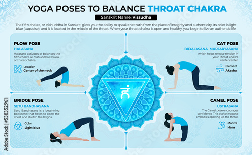 Yoga Poses to Balance Your Throat Chakra-Vector Design