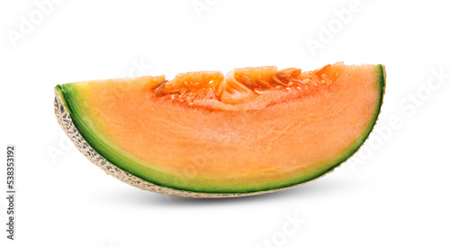 Cantaloupe melon slices isolated on transparent png