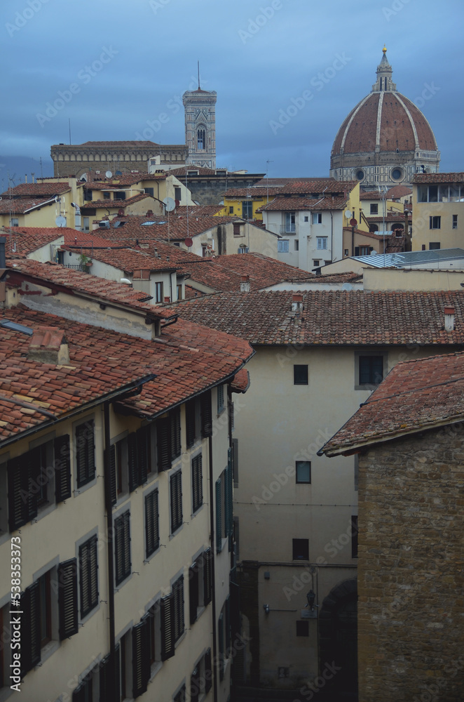 View of the roofs of Florence, Italy (from the Galleria degli Uffizi) 