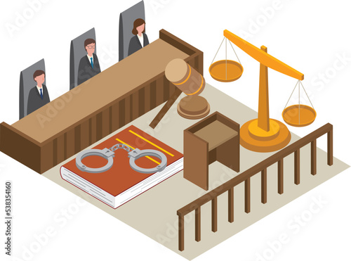 裁判官と裁判所のイメージイラスト