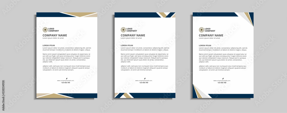 Obraz premium modern corporate letterhead template design