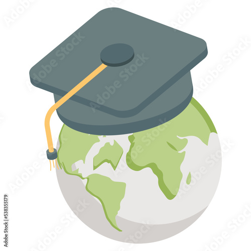 Trendy design icon of global education 