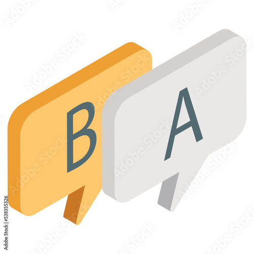 An icon design of ab chat