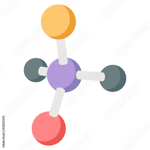 Chemical structure icon, vector design of topology