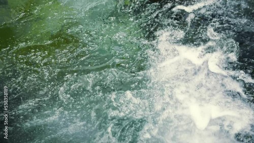 clear water flowing into the river, top view 4