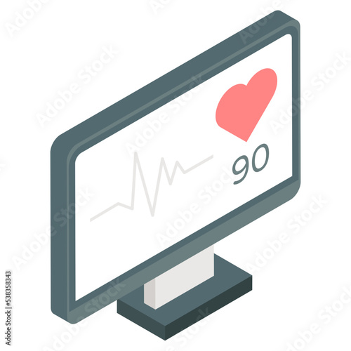 A Unique design icon of ecg monitor