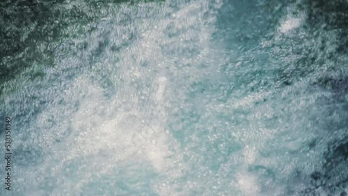 clear water flowing into the river, top view 8