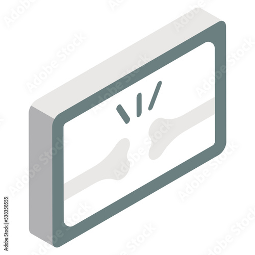 A isometric design icon of broken bone 