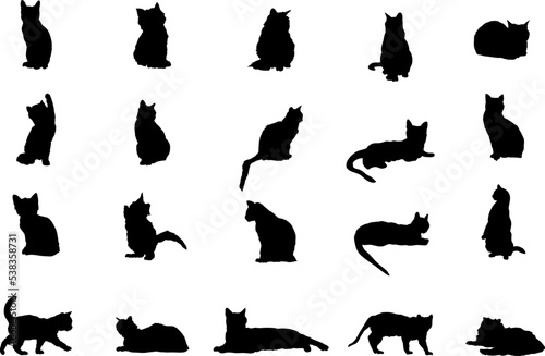 A vector Silhouette collection of Cats artwork compositions