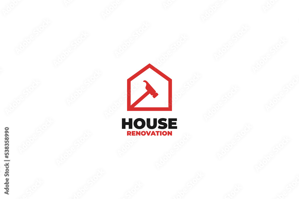 Renovation house logo design vector illustration Renovation house logo design vector illustration