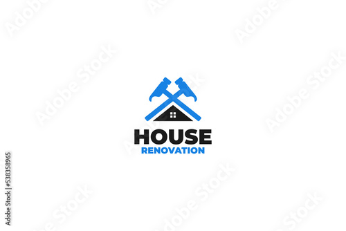 Renovation house logo design vector illustration