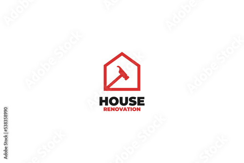 Renovation house logo design vector illustration