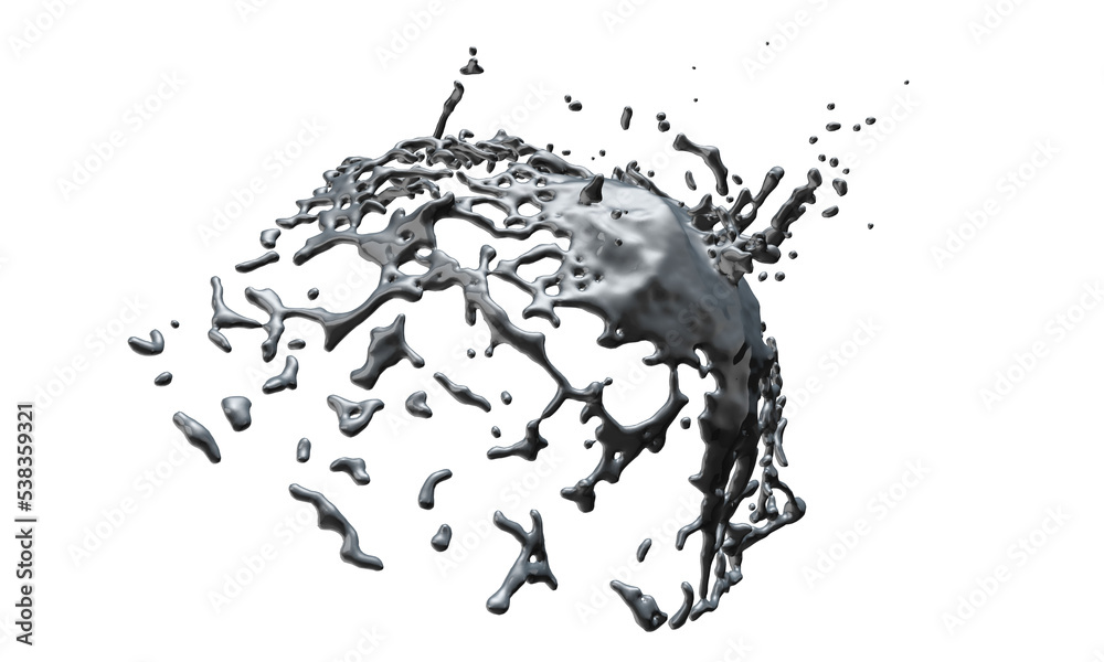 Fototapeta premium Liquid splash design element abstract 3D