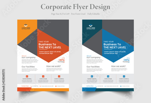 Corporate Business Flyer Corporate Flyer Template Geometric shape Flyer Circle Abstract Colorful concepts