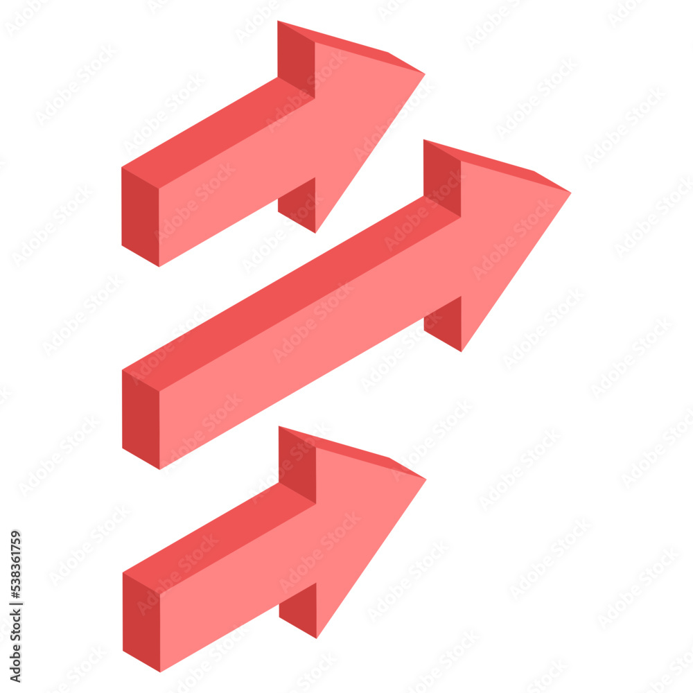 A creative design icon of triple forward arrow A creative design icon of triple forward arrow