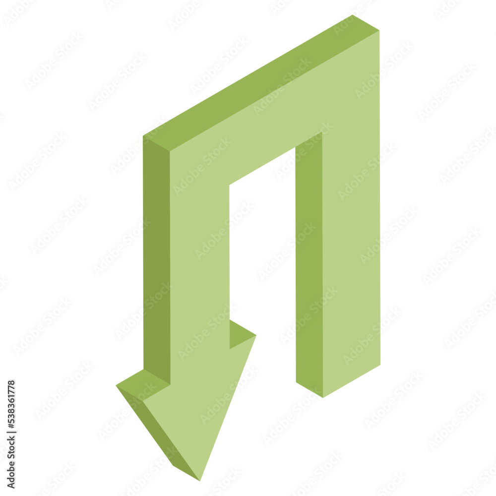 Modern style icon of turn downward arrow Modern style icon of turn downward arrow
