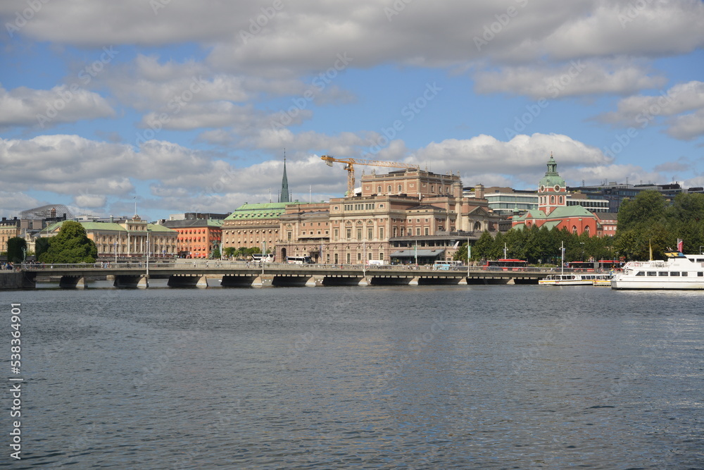 view of the city of Stockholm from the water