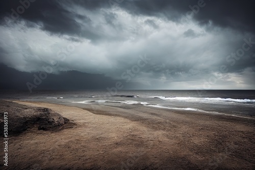 Stormy beach photo