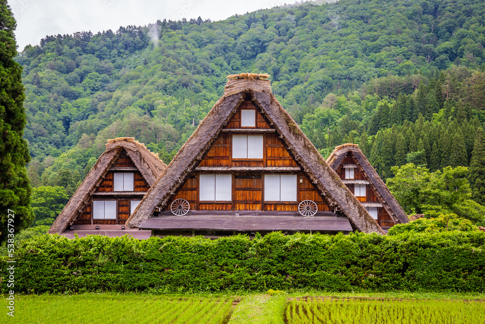 Traditional and Historical Japanese village Shirakawago in Gifu Prefecture Japan, Gokayama has been inscribed on the UNESCO World Heritage List due to its traditional Gassho-zukuri houses. Traditional and Historical Japanese village Shirakawago in Gifu Prefecture Japan, Gokayama has been inscribed on the UNESCO World Heritage List due to its traditional Gassho-zukuri houses.