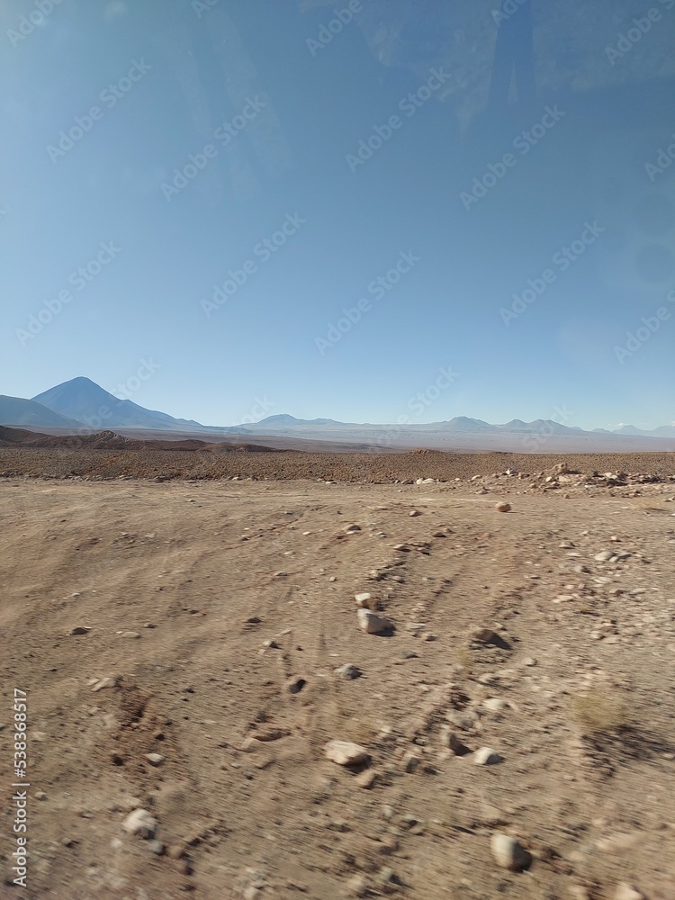 Atacama desert. Chile. Rocky desert. 