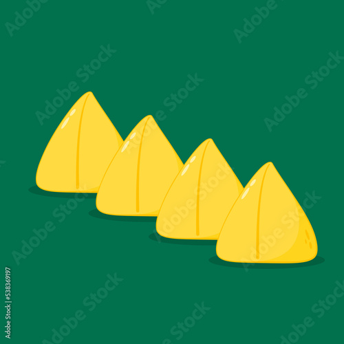 Samosa vector illustration. Samosa is indian food.