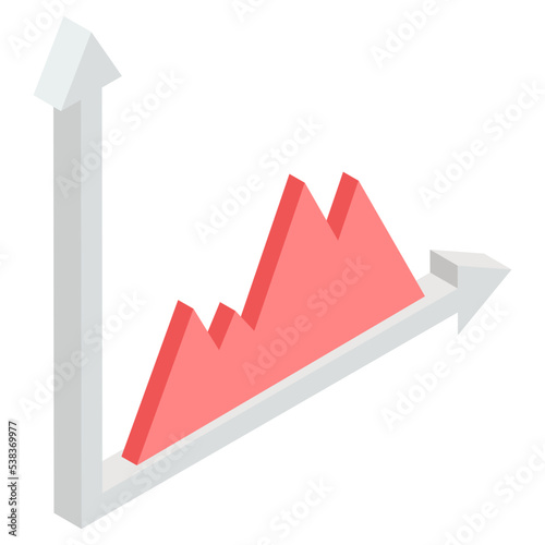 Premium download icon of area chart 