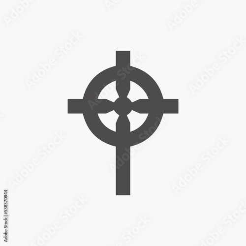 Celtic cross icon vector isolated. Church, religion symbol sign. Element of religion symbol illustration. 