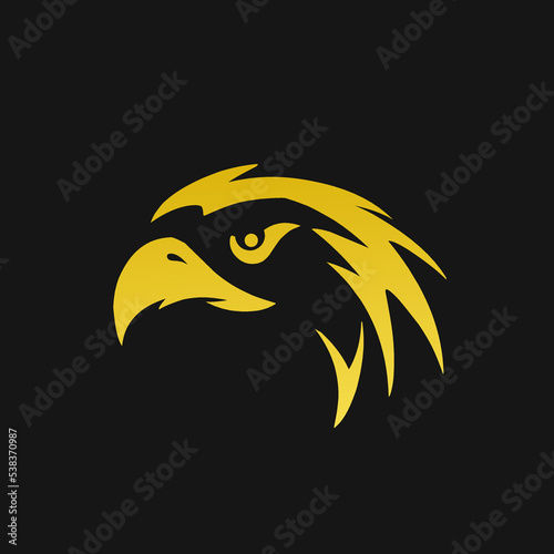 Illustration vector graphic of template logo abstract head face eagle gold