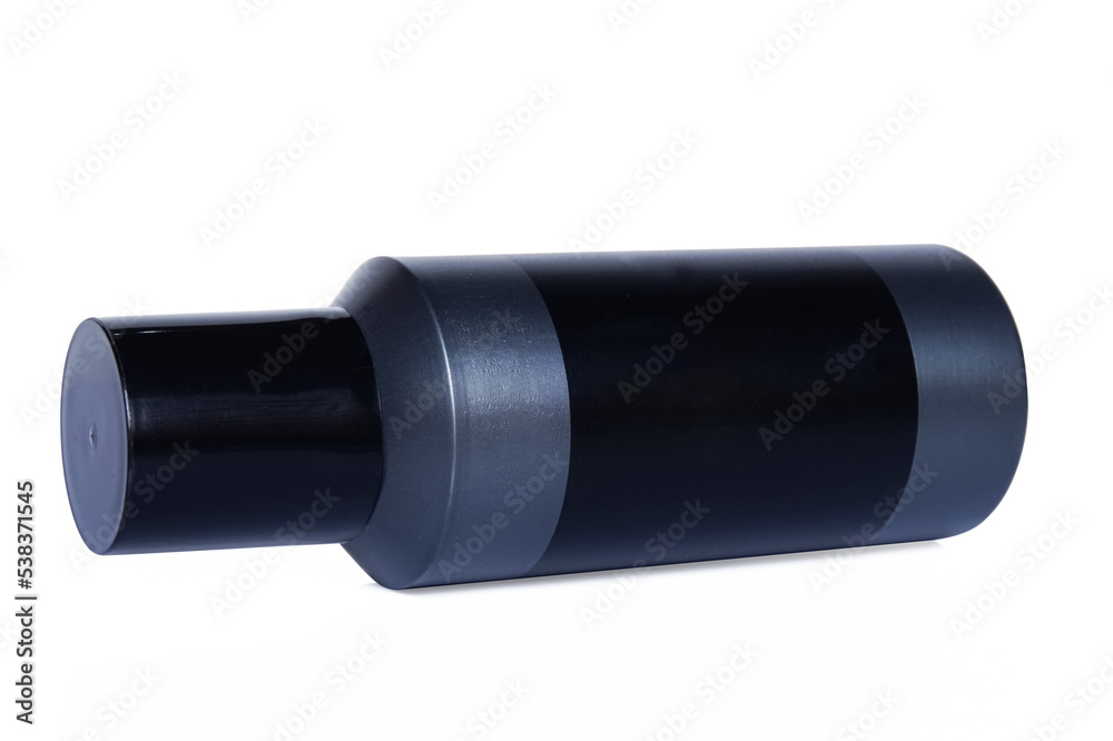 black cosmetic container or bottle isolated on white. With clipping path black cosmetic container or bottle isolated on white. With clipping path
