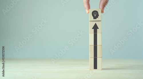 Developing creative thinking skills concept. New ideas, creativity and innovative solution. Personal skill development and training. Lateral thinking, out of the box thinking and divergent thinking.