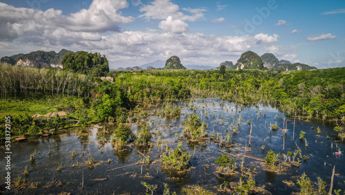 The scenic landscape of Krabi Province in Thailand